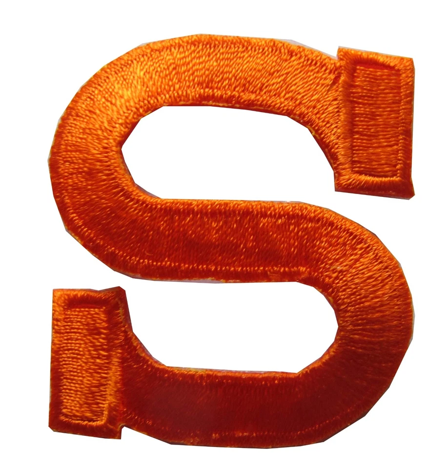 1 3/4" Orange Letter "S" Embroidery Iron On Applique Patch - Image 1 of 1