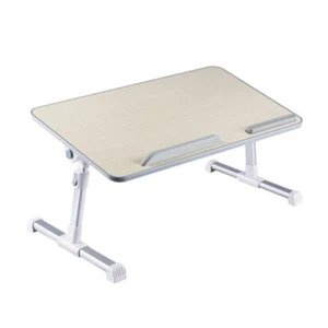 1 Stück Faltbarer Holz Computertisch Verstellbar Haushalt Arbeitszimmer Schreibtisch Beige - Bild 1 von 12