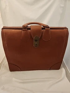Vintage Bosca Built Brown Leather Cowhide Briefcase - Picture 1 of 9