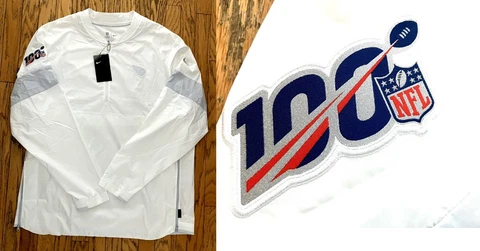 Tennessee Titans Nike On Field NFL 100th Year 1/2 Zip Windbreaker Jacket Mens XL Cover