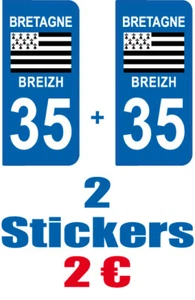 2-STICKERS-PLAQUE-AUTO-IMMATRICULATION-DEPARTEMENT-LOGO 35 - Bild 1 von 1