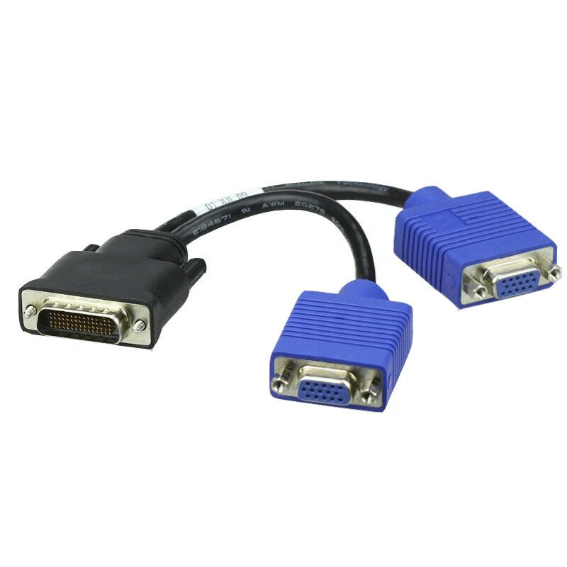DMS-59 Pin Male to Dual VGA Female Y Splitter Cable Computer Video Card Adapter - Bild 1 von 1