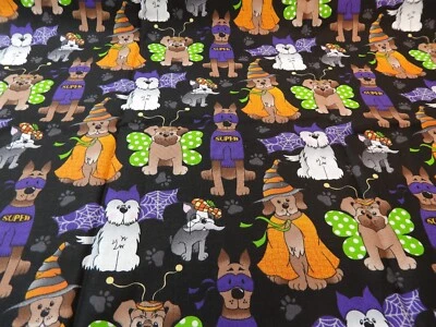 JoAnn Halloween Cotton Fabric - Halloween Dogs - 1/2 yard - H-329-S - Image 1 of 4