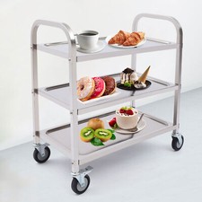 Carrello da servizio 4 ruote 3 bordi acciaio inox carrello da tè carrello da cucina ausilio da servizio gastronomico
