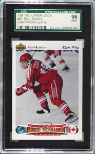 1991-92 Upper Deck Czech World Junior Tournament Paul Kariya #50 SGC 9 MINT HOF