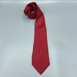 Nautica Plain Red Slim Width Necktie Vintage Formal Menswear Silk Tie