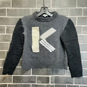 Kenzo Paris 100% Wool Sweater Girls XL Gray - Picture 1 of 9