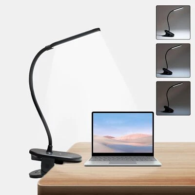 LQWELL Klemmlampe Leselampe Bett, Dimmbare Klemmleuchtefür Heimbüro Weiß/Schwarz - Bild 1 von 4