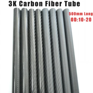 3K Carbon Fiber Tube 10mm 11mm 12mm 13mm 14mm 15 16 17 18 19 20mm x 500mm 1-4pcs - Picture 1 of 6