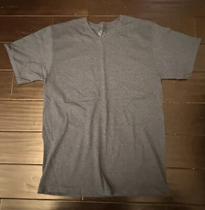 Fruit Of The Loom Herren T-Shirt Blau Baumwolle Einfarbig V-Ausschnitt Pullover Kurzarm M - Bild 1 von 5
