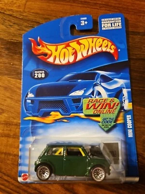 Hot Wheels Mini Cooper, 2002, #200, Green, With Silver Lace Wheels - Image 1 of 3