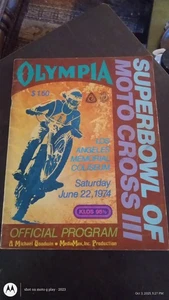 De colección 1974 Olympia Super Bowl de Moto Cross LA Coliseum Program - Imagen 1 de 3