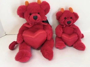 Vintage Russ Berrie Dante Red Devil With Heart Teddy Bear Plush 11” EUC - Picture 1 of 13