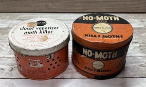 Set of 2 Vintage Closet Moth Vaporizer Tin Closet Dispensers, EMPTY 50's/60's - Picture 1 of 15