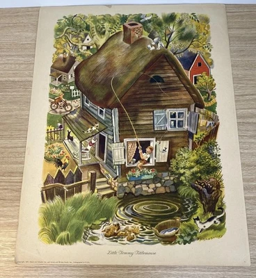 1945 MOTHER GOOSE Lithograph By Feodor Rojankovsky LITTLE TOMMY TITTLEMOUSE - Image 1 of 4