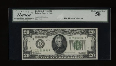 DBR 1928 $20 FRN Minneapolis Numeral Fr. 2050-I Legacy 58 Serial I02508690A - Image 1 of 2