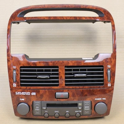 Pantalla de navegación Lexus LS430 2001-2006 bisel de borde de grano de madera con salidas de aire Foto 1 de 4