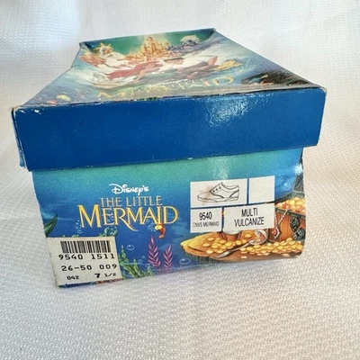 Años 90 Ariel la Sirenita Disney Lona Zapatos Caja Solo Talla 7.5 Niño Pequeño Raro Foto 1 de 4