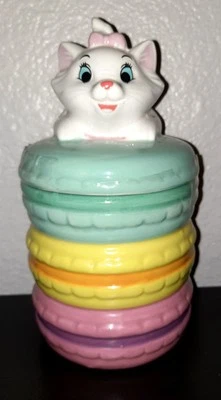 Disney Marie The Aristocats Macaroon Ceramic Cookie Jar Canister Treat Jar🆕️💗 - Image 1 of 4