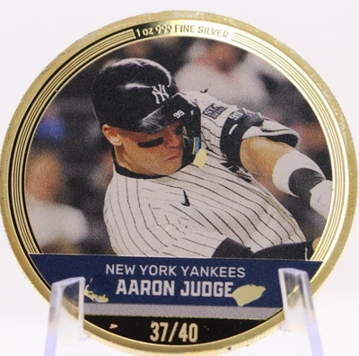 Aaron Judge MLB Trading Coin 1 oz Silver Niue - NZ Mint 37/40 .999 Pure 2024 - Image 1 of 4