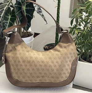 VTG Dooney Bourke Y2K Brown Leather Shoulder Bag - Picture 1 of 12