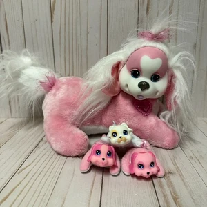 Puppy Surprise Mom & 3 Babies Pink White Complete 10 Inch - Picture 1 of 14