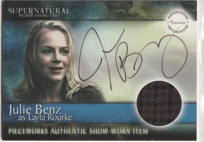 Tarjeta Layla Supernatural Temporada 1 Julie Benz PWA-1 Autógrafo Pieceworks Foto 1 de 2