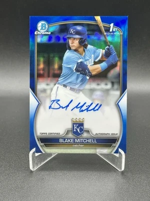 BLAKE MITCHELL 2023 BOWMAN CHROME DRAFT 1ST TRUE BLUE AUTO AUTOGRAPH #/150 - Image 1 of 2