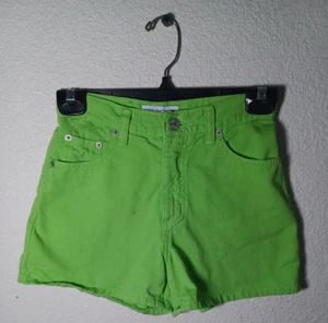 Limited Too Girls Denim Jean Shorts Sz 10 bright green - Picture 1 of 6
