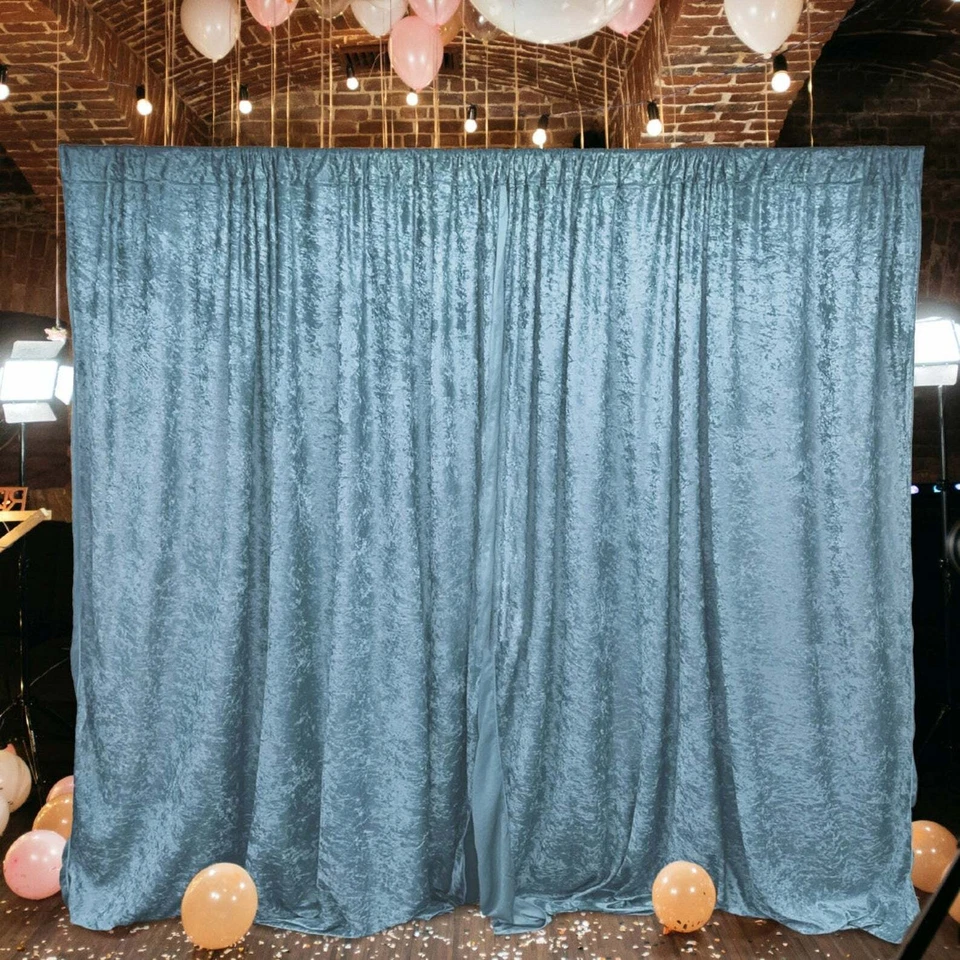 5 feet x 10 feet Panne Velvet Event Backdrop Drapes Curtains Panels Rod Pocket - Image 1 of 1