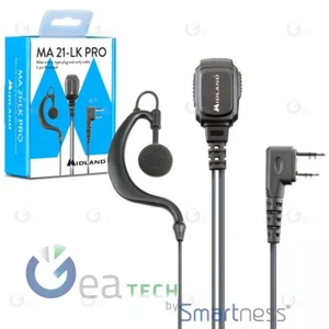 Auricolae with Mic A L With Socket 2 Pin Midland MA21-LK PRO Kenwood C1496.01 - Picture 1 of 3