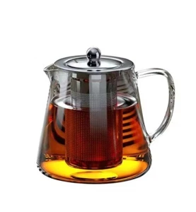 Heat Resistant Glass Teapot with Stainless Strainer Filter Infuser Tea Pot - Picture 1 of 1