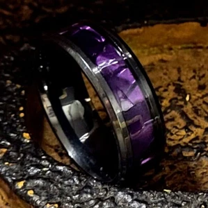 Men's Chorite Purple Promise Ring or Wedding Band - Picture 1 of 6
