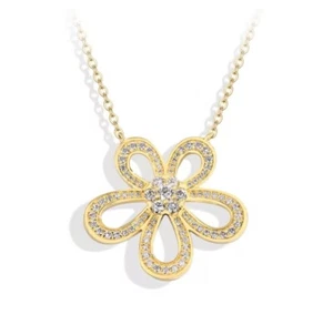 2ct VVS1 D Necklace Pendant 18K Yellow Gold Lab-Created Diamond Test Certified - Picture 1 of 2