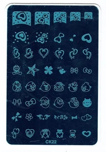 Valentinstag Liebe Herz Maniküre XL Nail Art Metall Stamping Bild Platte CK22  - Bild 1 von 3