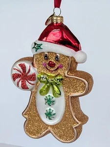 Christopher Radko Celebrations Blown Glass Gingerbread Ornament 5.5" No Box  - Picture 1 of 8