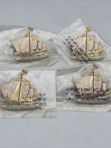 Lot 4 Columbus Minnesota 1981 Lions Club 5M-7  Ship Lapel Hat Pin New - Picture 1 of 4
