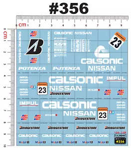 CALSONIC Racing Water Slide Decal White Toner 1/24 - 1/28 RC Model Dicast #356 - Picture 1 of 5