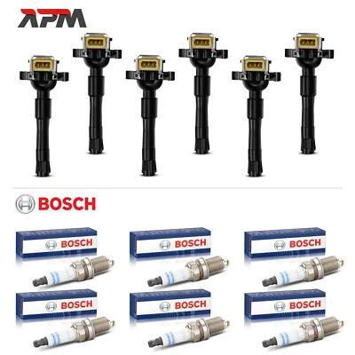 6x ZÜNDSPULE + 6x BOSCH 0242240653 ZÜNDKERZEN FÜR BMW 3ER E46 5ER E39 7ER X5 Z3 - Bild 1 von 4