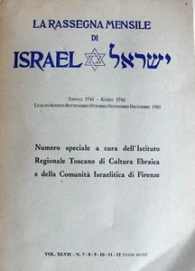 LA RASSEGNA MENSILE DI ISRAEL VOL. XLVII 47 N. 7 - 8 - 9 - 10 - 11 - 12 1981 - Bild 1 von 2