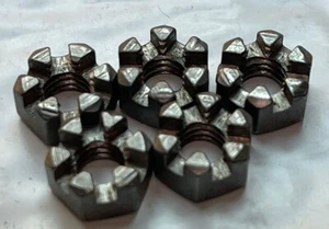 (5) M6-1.0 CASTLE SLOTTED NUT HEX PLAIN STEEL (24M212) - Picture 1 of 1