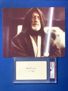 Sir Alec Guinness Autographed 3x5 Index Card Star Wars Obi-Wan Kenobi PSA DNA - Picture 1 of 4