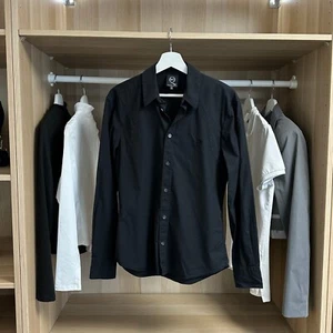 Alexander McQueen Mens Long-Sleeve Shirt Size IT 46 / S Black Crest Logo Genuine - Picture 1 of 5