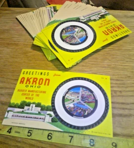 original Vintage Lot 50 greetings from akron ohio all same scene in pack - Picture 1 of 3