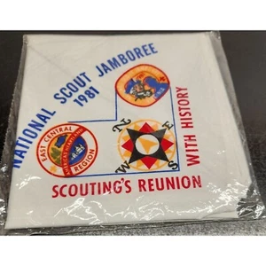 1981 National Scout Jamboree Scouting's Reunion with History Neckerchief-NEW-BSA - Picture 1 of 5