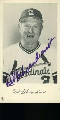 Red Schoendienst JSA Coa Hand Signed Cardinals Team Issue Photo Autograph - Image 1 of 2
