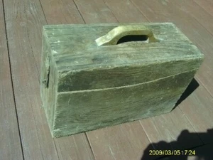VTG Antique Primitive Wood Tool Box Hand Made / Electric drill carrier - Picture 1 of 3