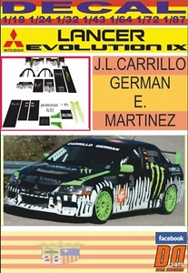 DECAL MITSUBISHI LANCER EVO IX J.J. CARRILLO GERMAN 2012 MONSTER (06) - Picture 1 of 1