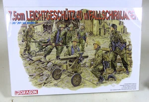 Dragón 1/35 6147 Segunda Guerra Mundial Alemán 7,5 cm LEICHGESCHUTZ 40 con PARACAIDISTA - Imagen 1 de 6