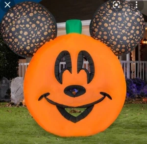 NIB Disney 9.5ft Halloween Mickey Mouse Pumpkin Inflatable & Disney Tote Bundle - Picture 1 of 8